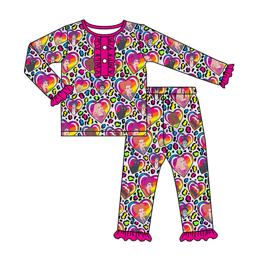 preorder GLP1174 Halloween witch colorful leopard long sleeve pants girls pajamas