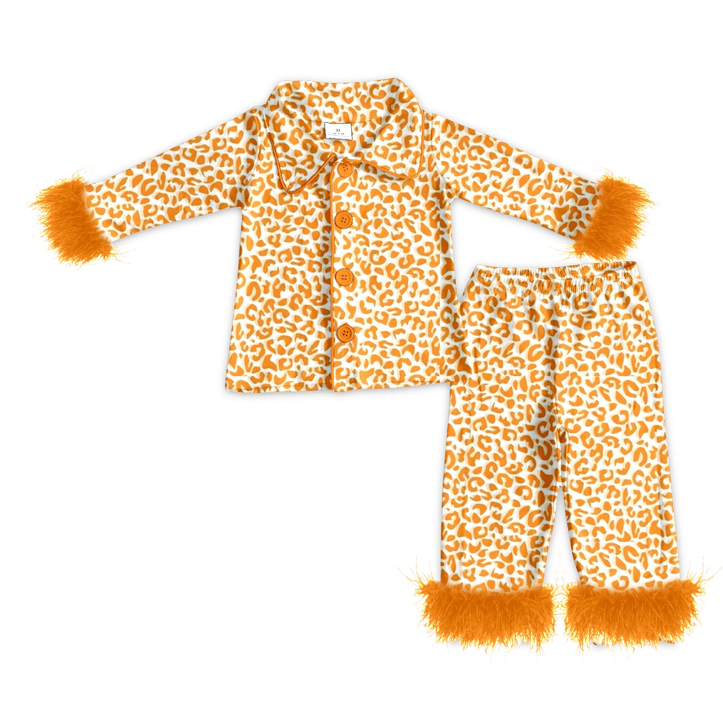 preorder GLP1266 orange leopard long sleeve pants adult pajamas