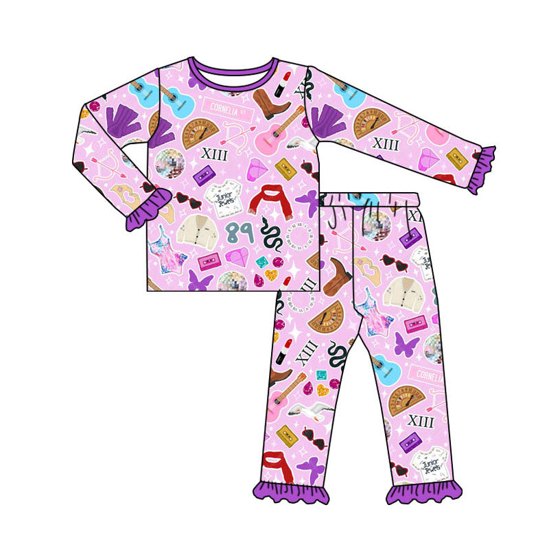 preorder GLP1515 Taylor country singer purple long sleeve pants girls pajamas