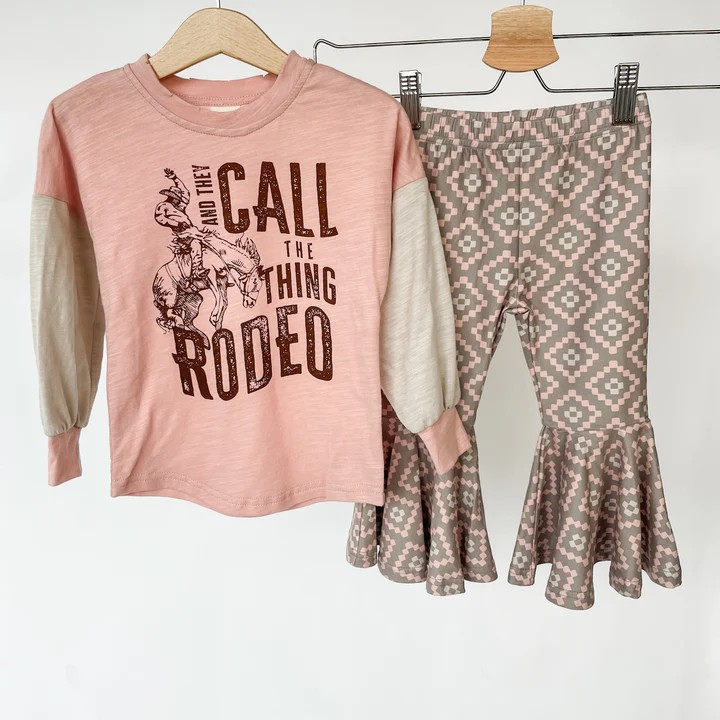 preorder GLP1569 Western call the thing rodeo long sleeve Aztec pants girls set