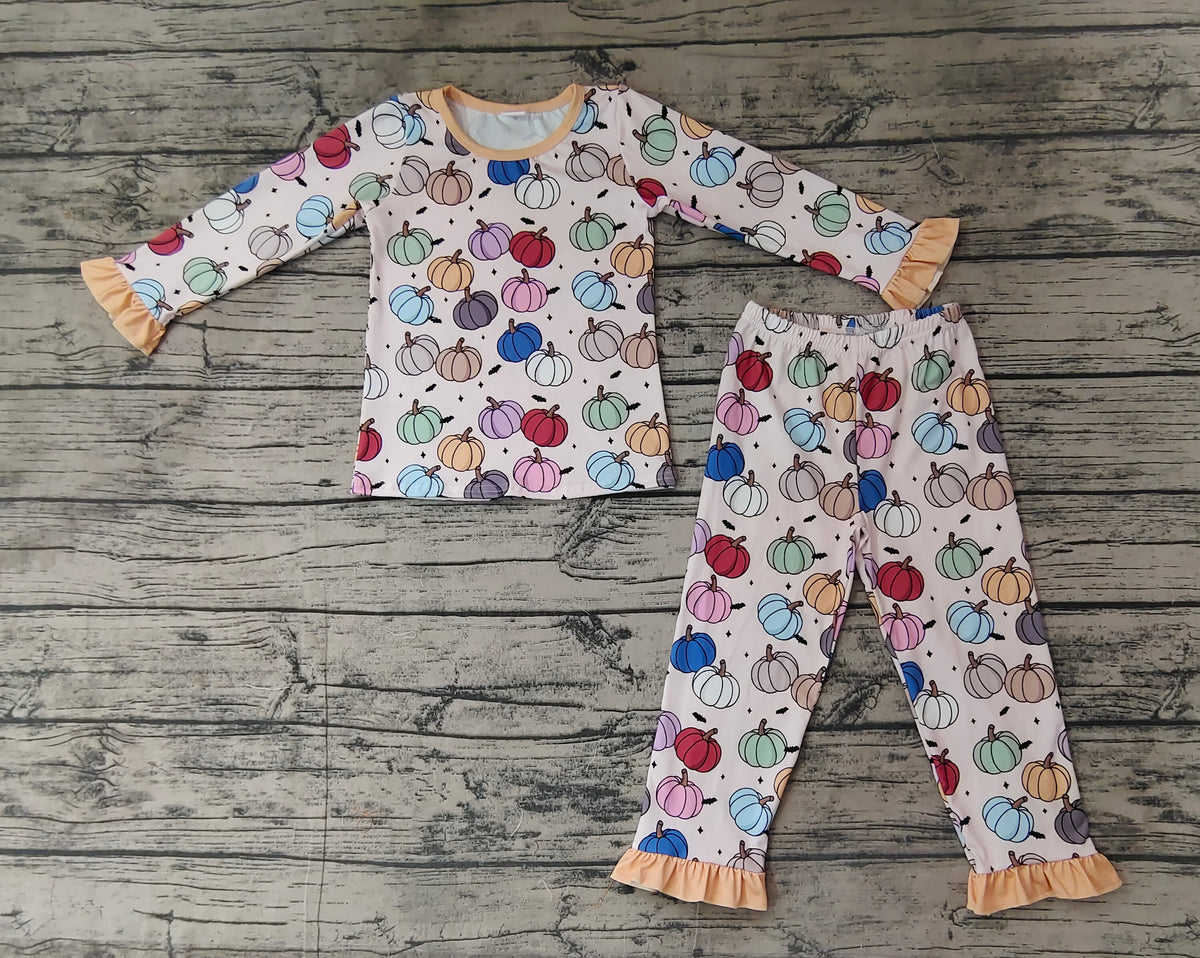 preorder GLP1584 colorful pumpkin long sleeve pants girls pajamas