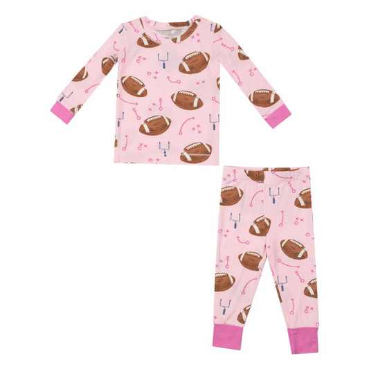 preorder GLP1617 football pink long sleeve pants girls pajamas