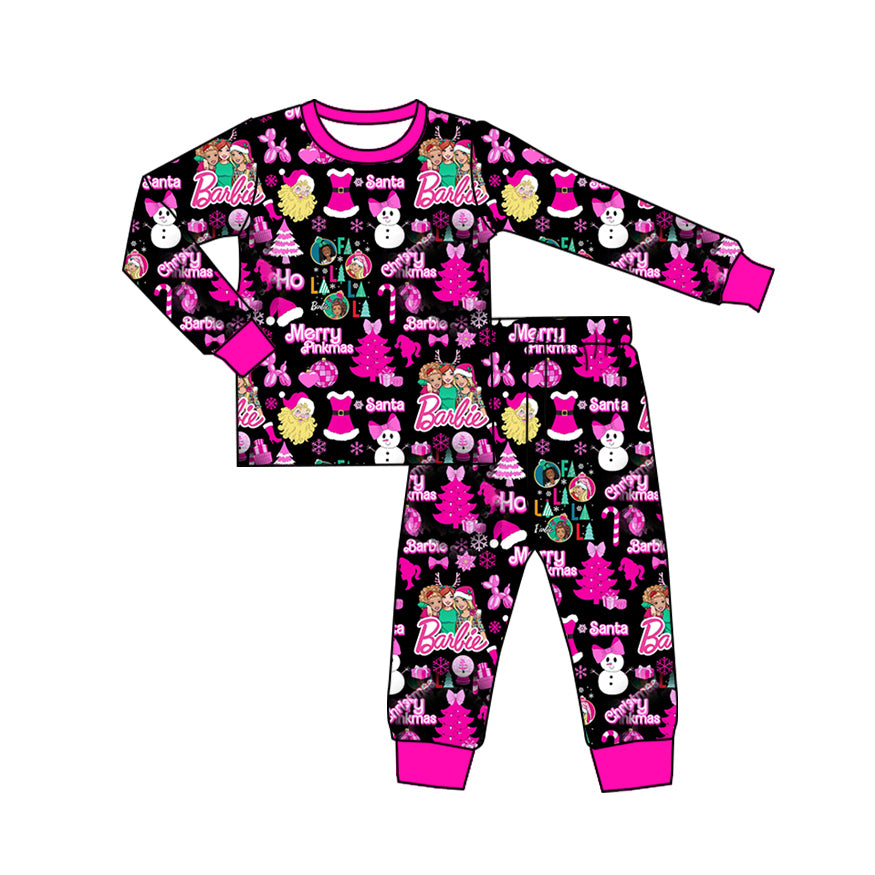preorder GLP1645 Christmas merry pinkmas BA long sleeve pants girls pajamas