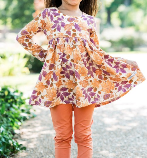 preorder GLP1765 Autumn leaf long sleeve orange pants girls set