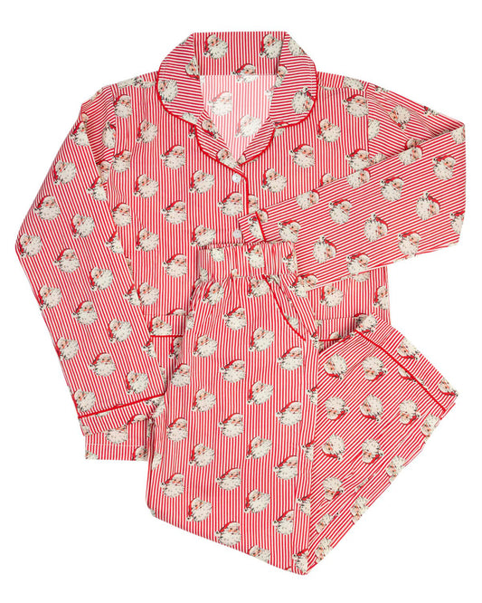 preorder GLP1937 Christmas Santa red striped long sleeve pants girls pajamas