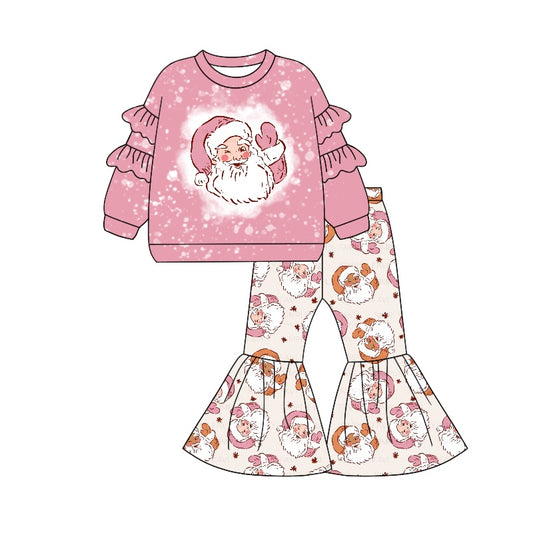 preorder GLP1964 Christmas Santa pink long sleeve pants girls set