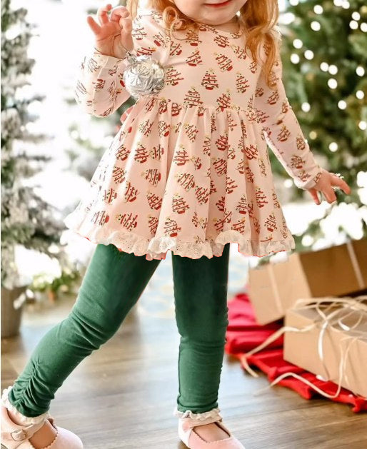 preorder GLP2126 Christmas tis the season cake long sleeve green pants girls set