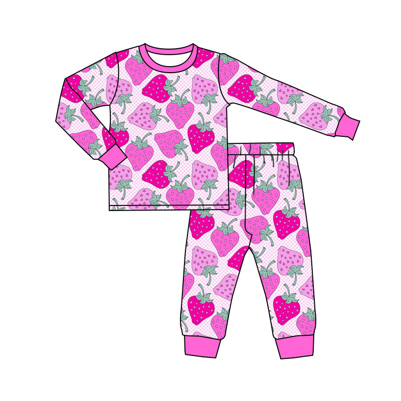 preorder GLP2238 Valentine's Day heart red long sleeve black dot pants girls set