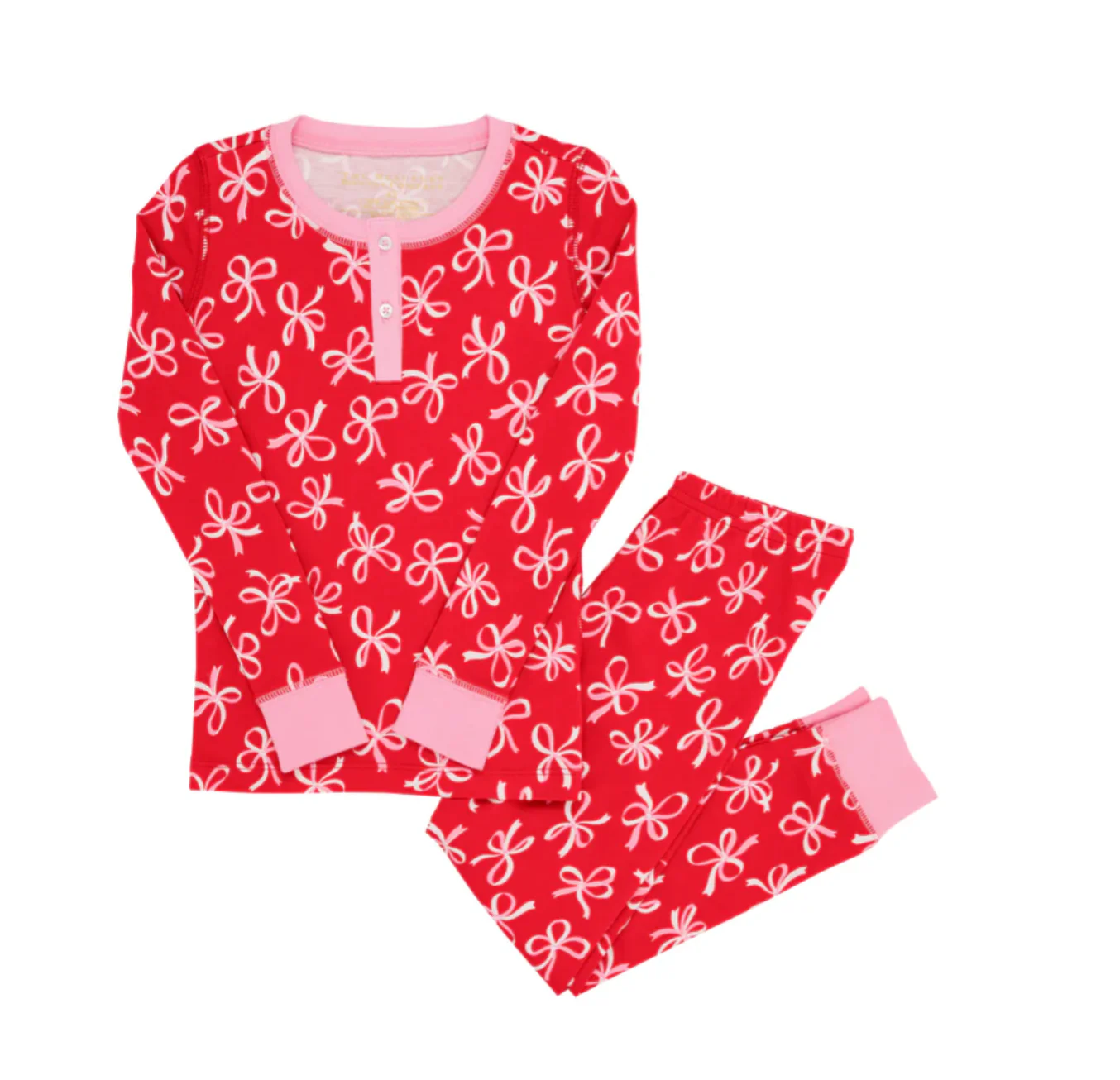 preorder GLP2263 cute bows red long sleeve pants girls pajamas