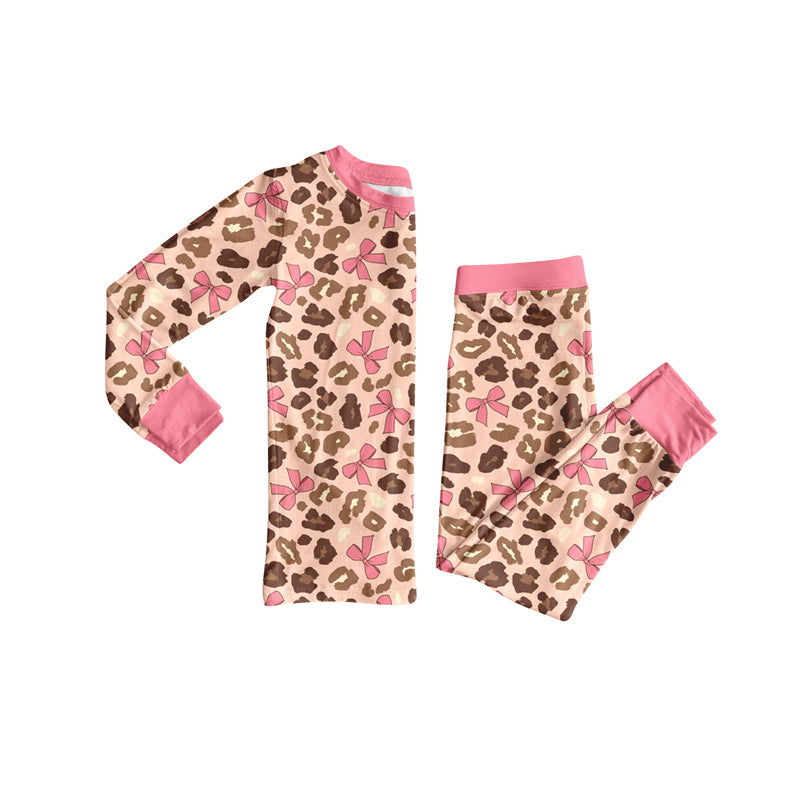 preorder GLP2504 hunting camo pink bows long sleeve pants girls pajamas