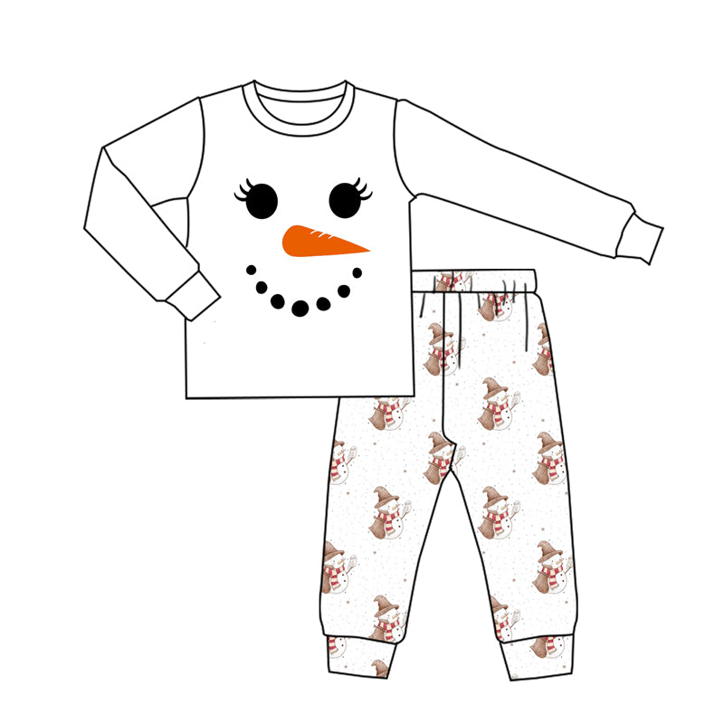 preorder GLP2828 Christmas snowman white long sleeve pants adult women pajamas
