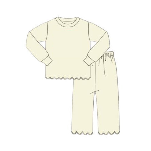 preorder GLP2963 solid color yellow long sleeve pants girls set