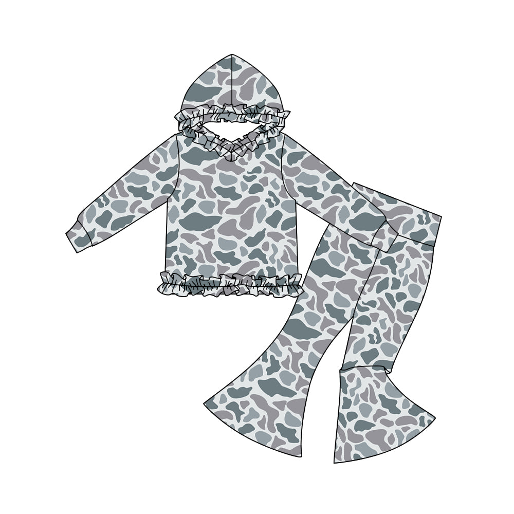 preorder GLP3076 hunting camo hoodie long sleeve pants girls set