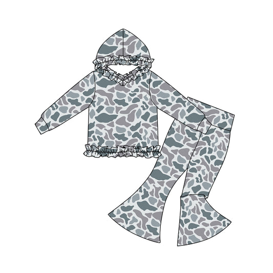 preorder GLP3076 hunting camo hoodie long sleeve pants girls set