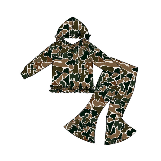 preorder GLP3078 hunting camo hoodie long sleeve pants girls set