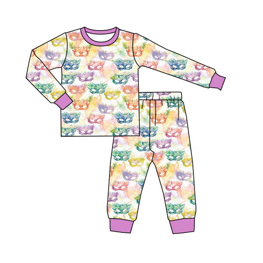 preorder GLP3114 Mardi Gras Hot Pink Long Sleeve Pants Girls Pajamas