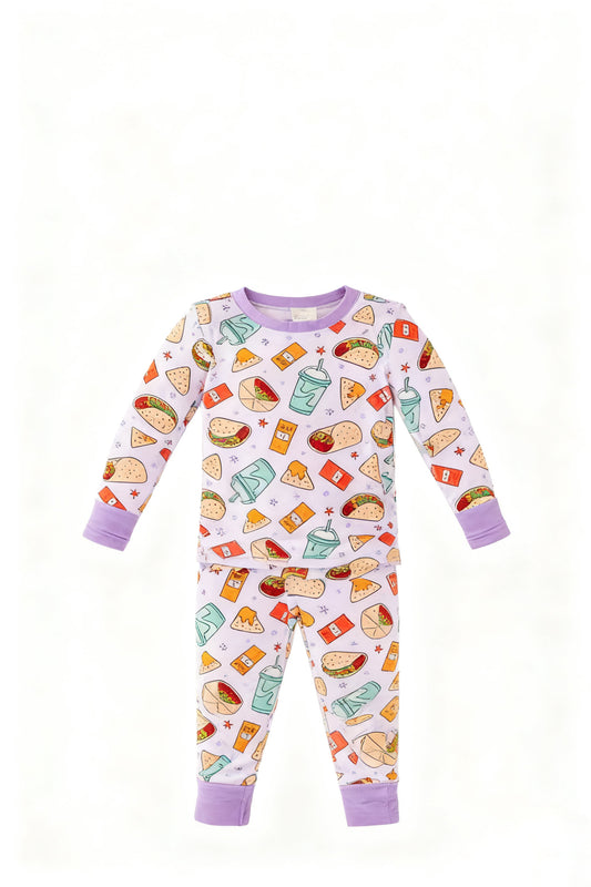 preorder GLP3258 Taco Purple Long Sleeve Pants Girls Pajamas