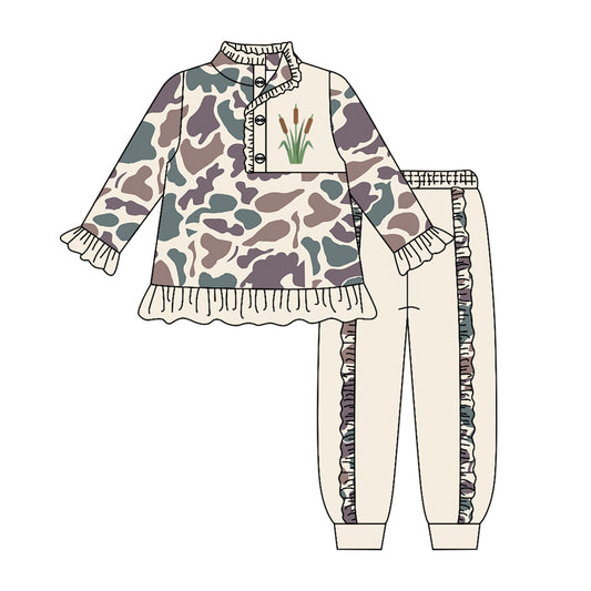 preorder GLP3308 Hunting Camo Reed Long Sleeve Pants Girls Set