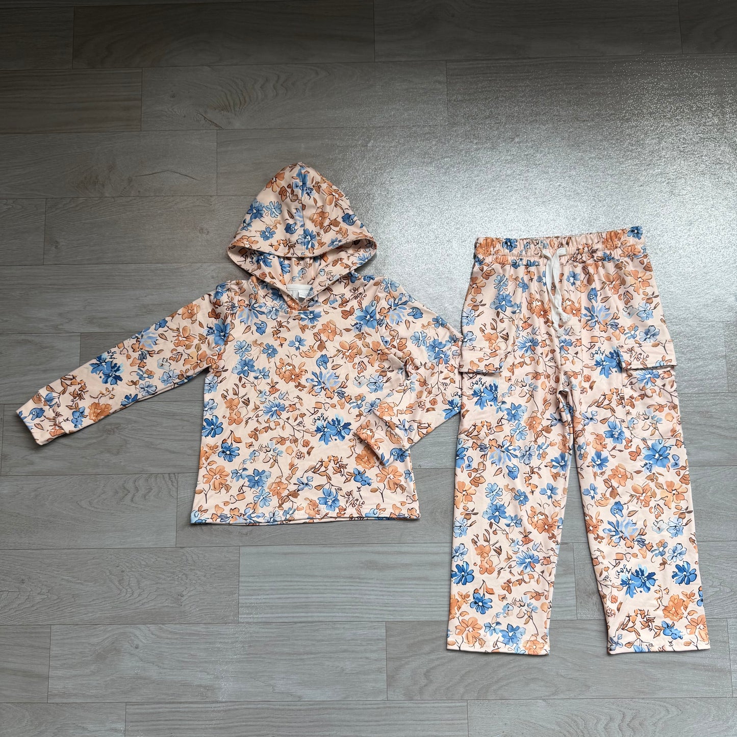 preorder Samples GLP3323 Flowers Hoodie Long Sleeve Pants Girls Set