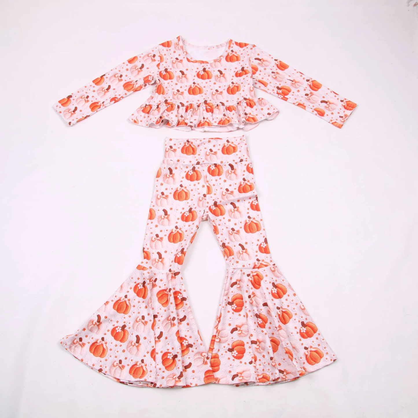 preorder GLP3333 Pumpkin Long Sleeve Pants Girls Set