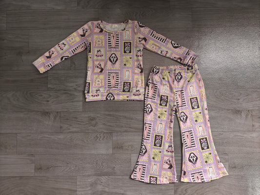 preorder Samples GLP3402 Halloween Spooky Purple Long Sleeve Pants Girls Set
