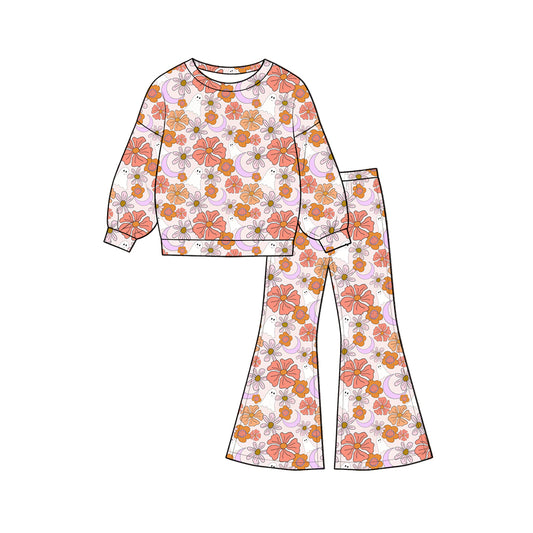 preorder GLP3404 Flowers Moon Long Sleeve Pants Girls Set