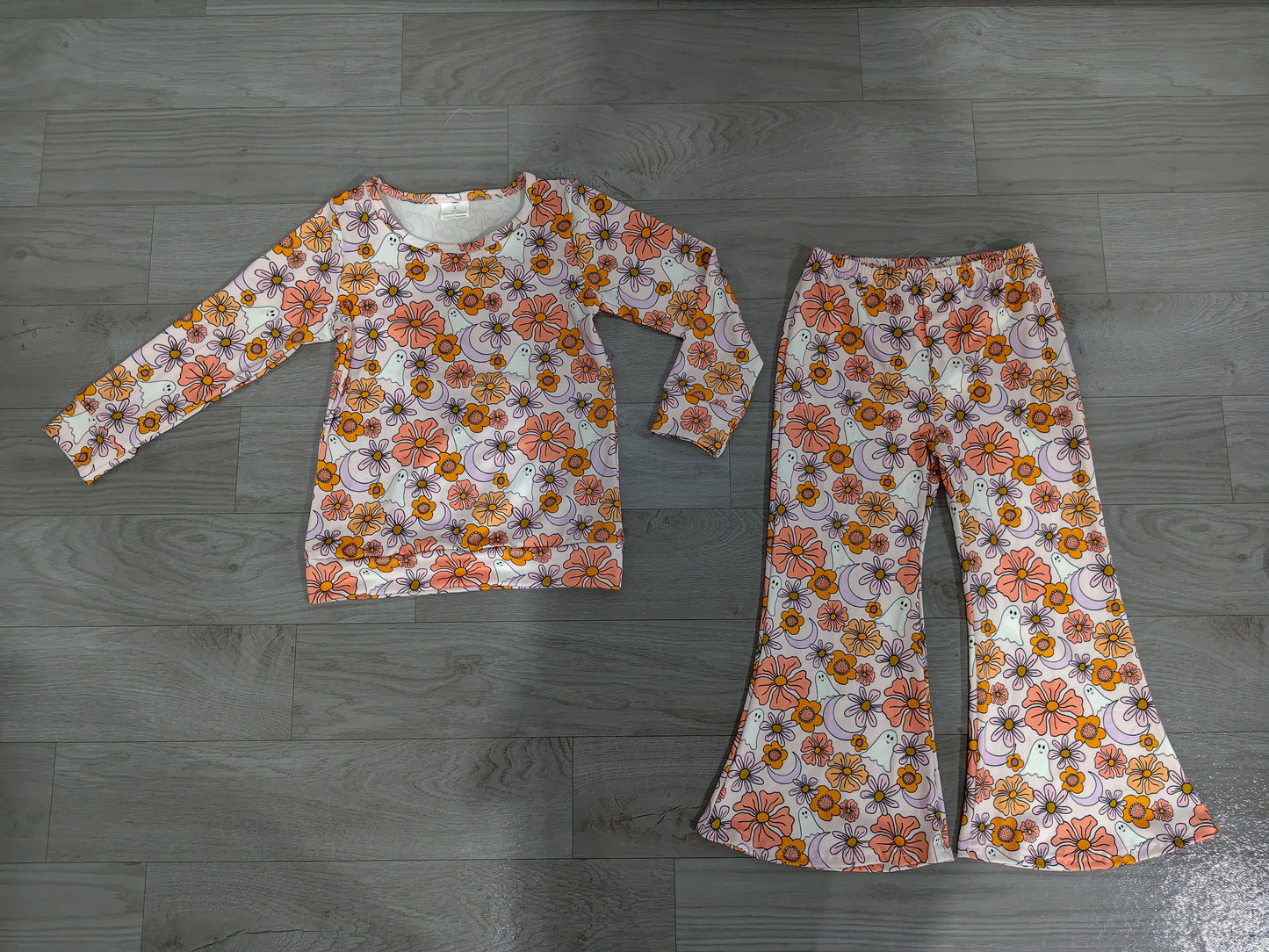 preorder Samples GLP3404 Flowers Moon Long Sleeve Pants Girls Set