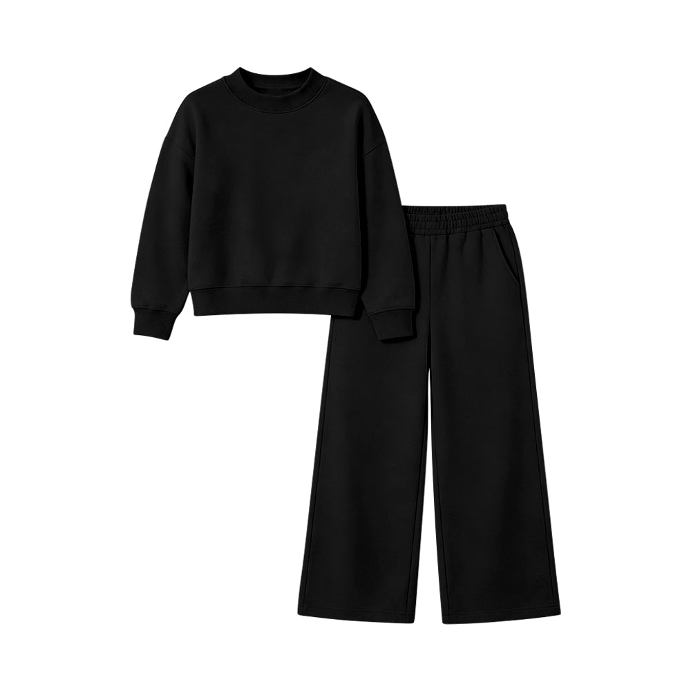 preorder GLP3411 Black Long Sleeve Pants Girls Set