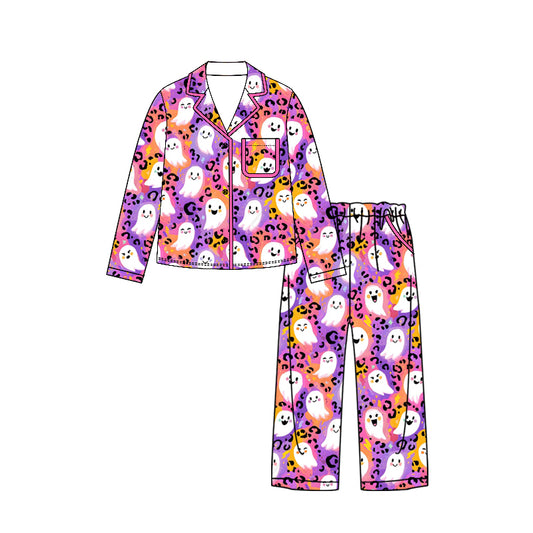 preorder GLP3426 Halloween Spooky Purple Long Sleeve Pants Adult Women Pajamas