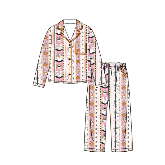 preorder GLP3427 Halloween Spooky Pink Long Sleeve Pants Adult Women Pajamas
