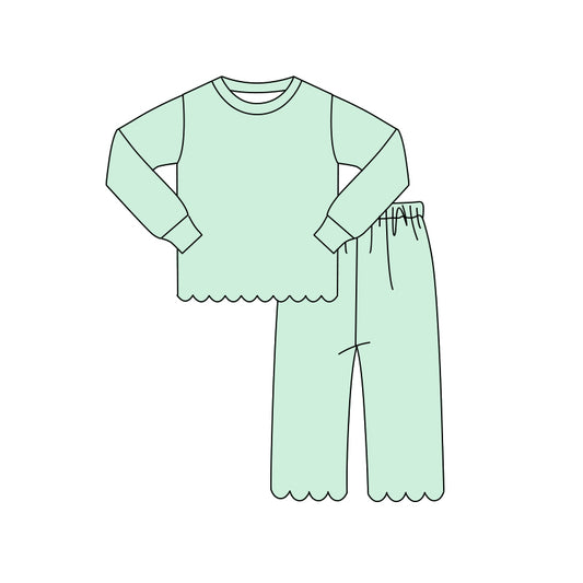 preorder GLP3463 Green Long Sleeve Pants Girls Set