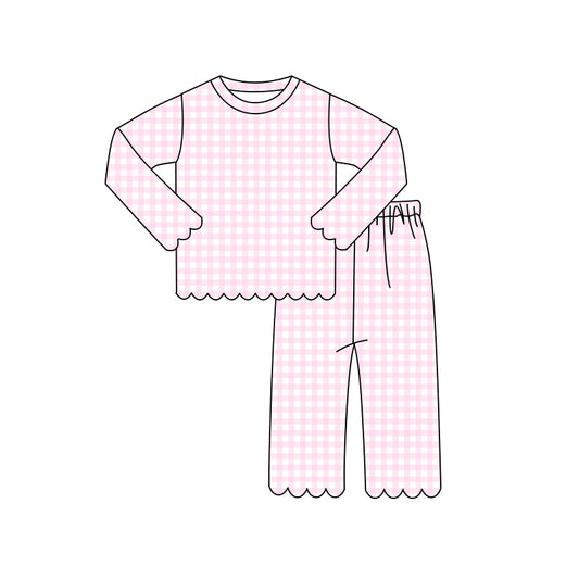 preorder GLP3464 Pink Long Sleeve Pants Girls Set
