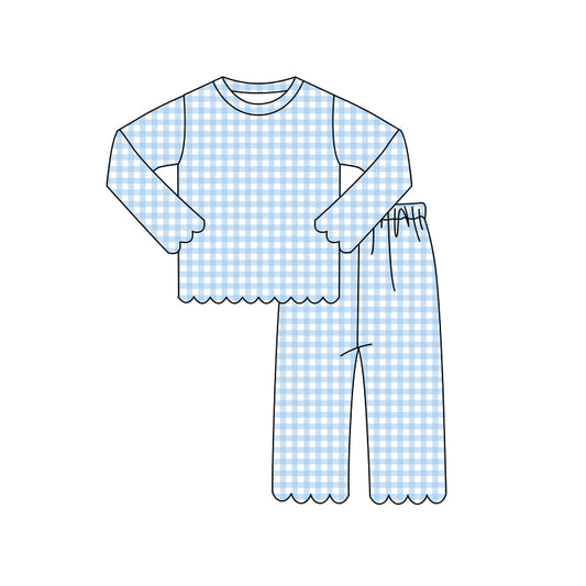 preorder GLP3465 Blue Long Sleeve Pants Girls Set