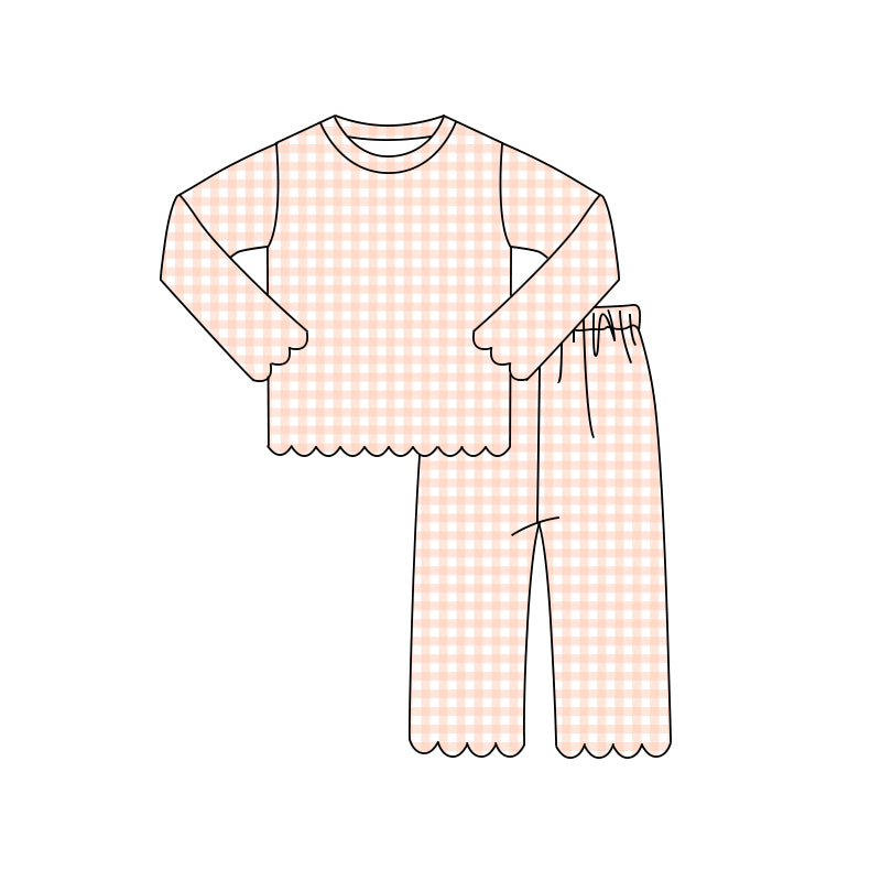 preorder GLP3466 Light Pink Long Sleeve Pants Girls Set