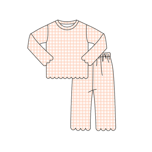 preorder GLP3466 Light Pink Long Sleeve Pants Girls Set