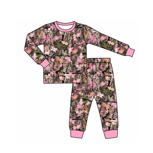 preorder GLP3486 Hunting Pink Long Sleeve Pants Girls Pajamas