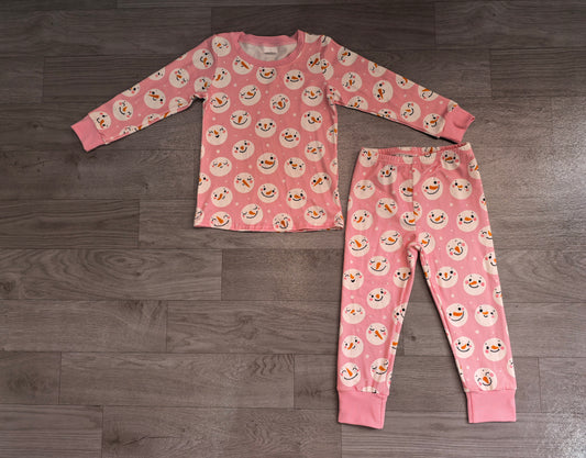 preorder Samples GLP3543 Christmas Santa Pink Long Sleeve Pants Girls Pajamas