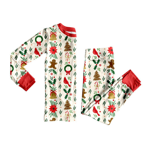 preorder GLP3555 Christmas Gingerbread Man Long Sleeve Pants Girls Pajamas