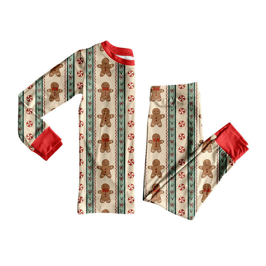 preorder GLP3555 Christmas Gingerbread Man Long Sleeve Pants Girls Pajamas