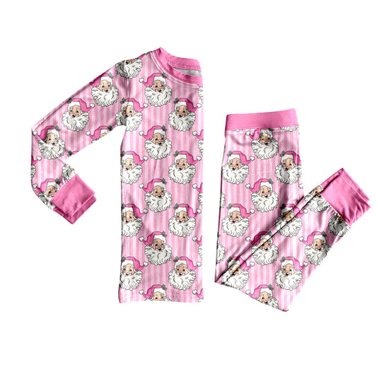 preorder GLP3559 Christmas Santa Pink Long Sleeve Pants Girls Pajamas
