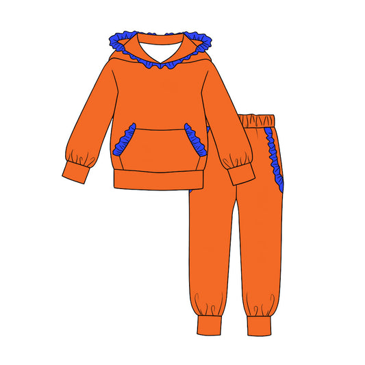 preorder GLP3567 Orange Hoodie long Sleeve Pants Girls Set