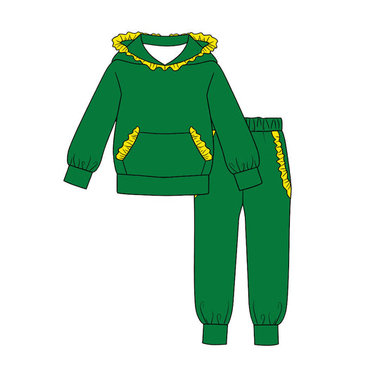 preorder GLP3569 Green Hoodie long Sleeve Pants Girls Set