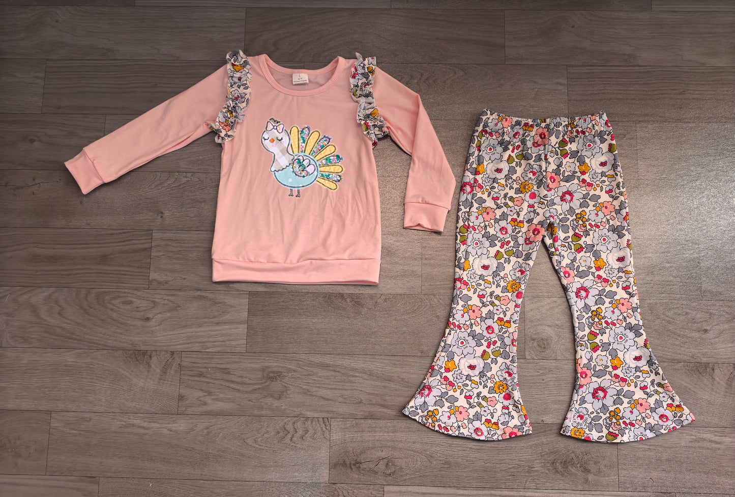 preorder Samples GLP3597 Turkey Long Sleeve Flowers Pants Girls Set