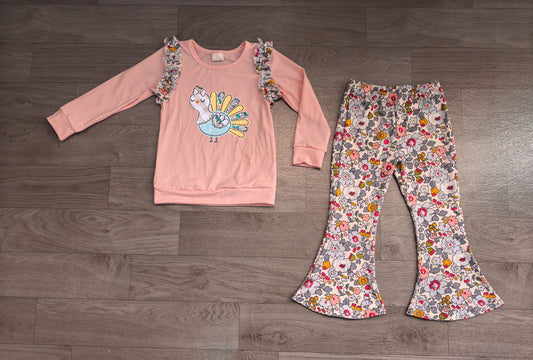 preorder Samples GLP3597 Turkey Long Sleeve Flowers Pants Girls Set