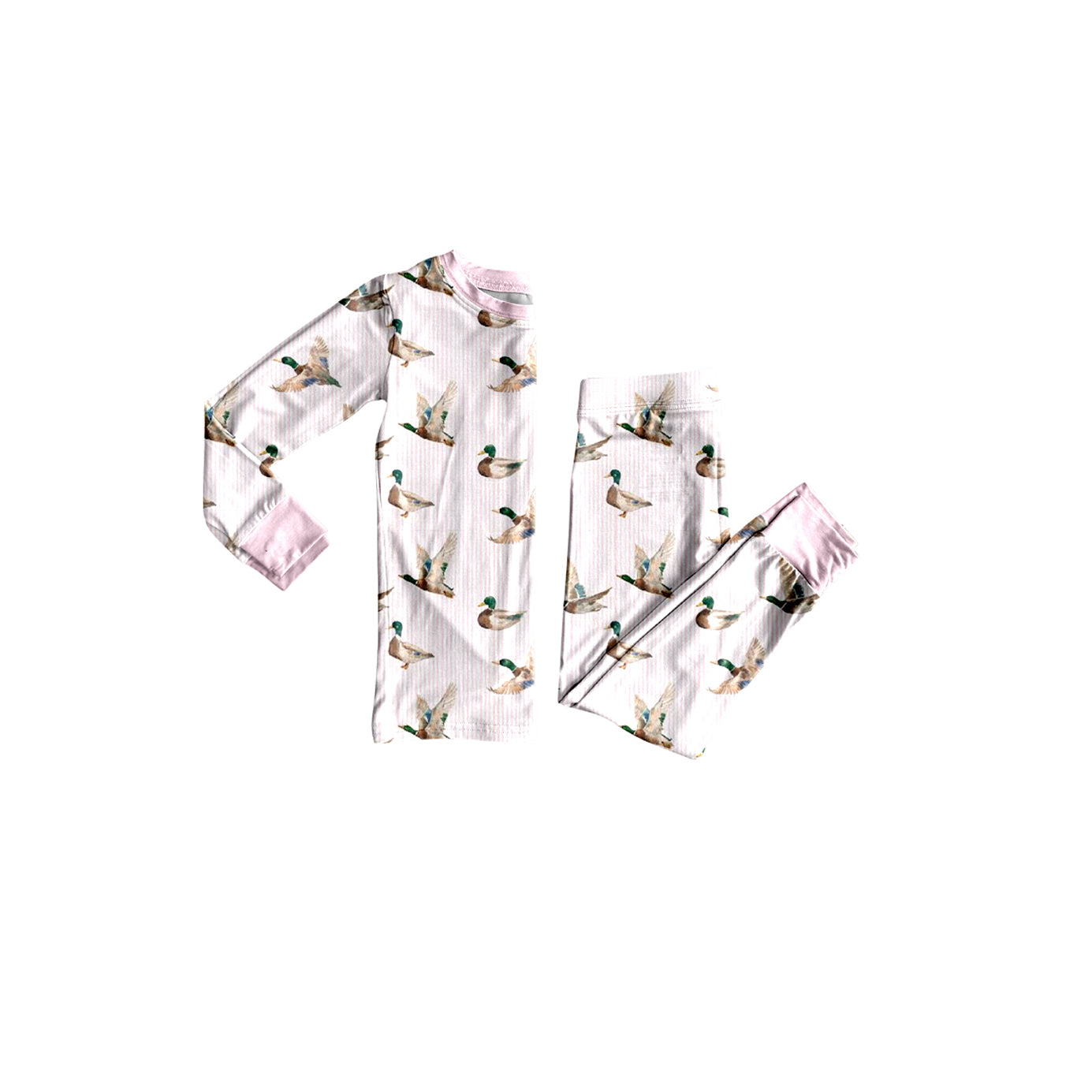 preorder GLP3609 Mallard Duck Pink Long Sleeve Pants Girls Pajamas
