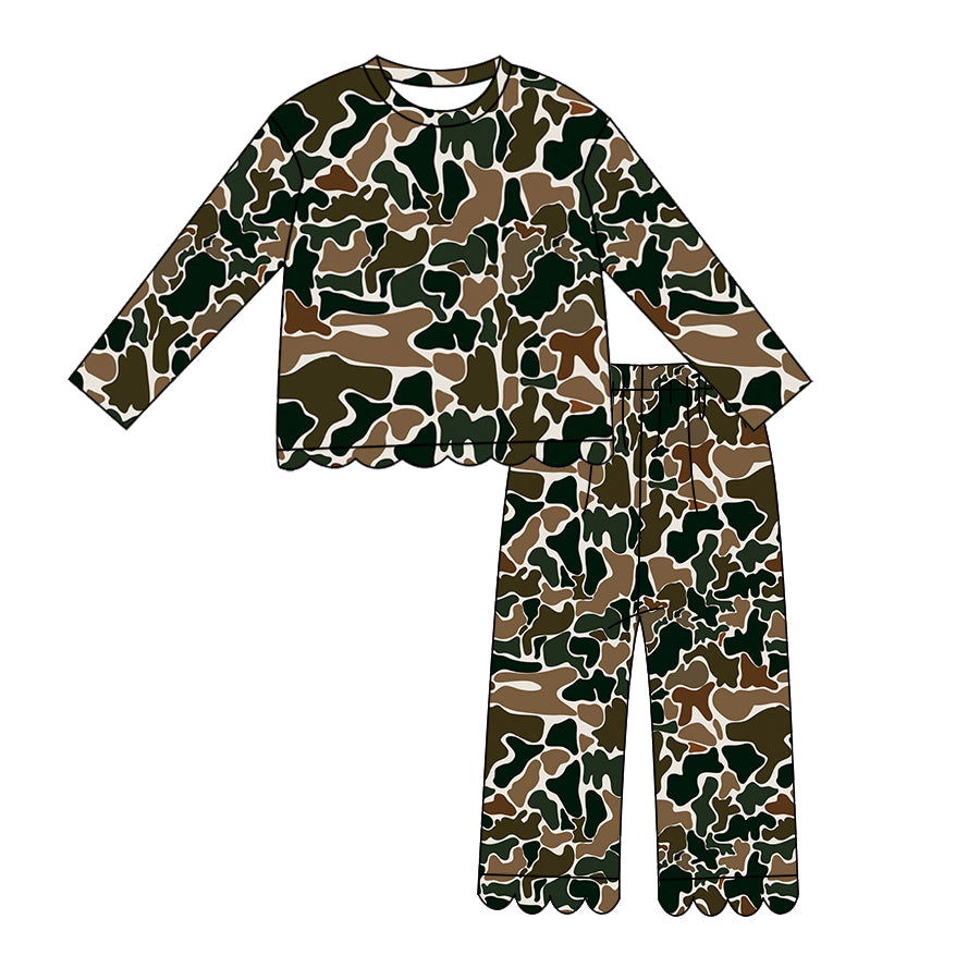 preorder GLP3662 Hunting Camo Long Sleeve Pants Girls Set