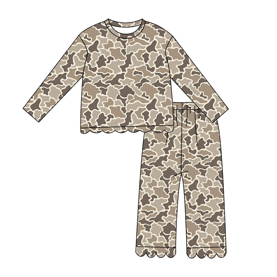 preorder GLP3664 Hunting Camo Long Sleeve Pants Girls Set