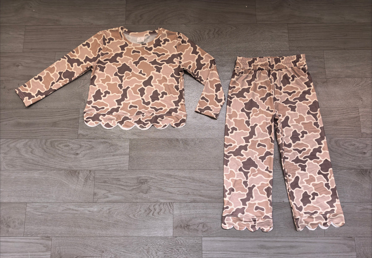 preorder Samples GLP3664 Hunting Camo Long Sleeve Pants Girls Set