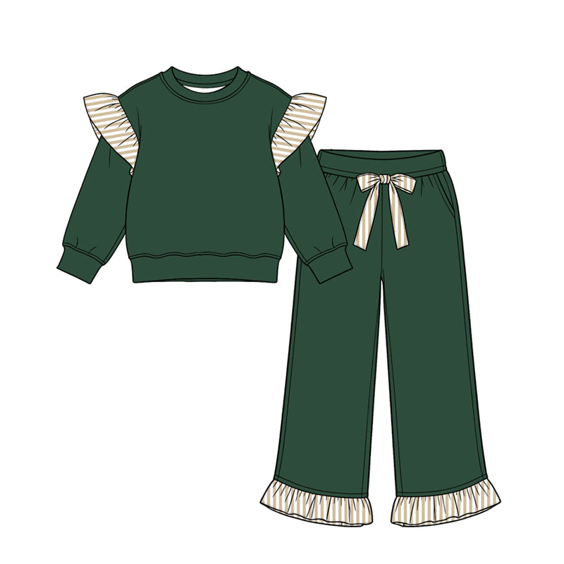 preorder GLP3698 Green Long Sleeve Pants Girls Set