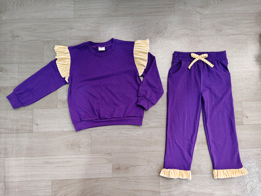 preorder Samples GLP3699 Purple Long Sleeve Pants Girls Set
